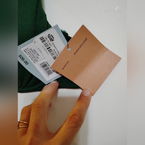 Shade & Shore Green Underwire Swimsuit Bra Removable Pads 32D Adjustable Straps - Picture 3 of 10